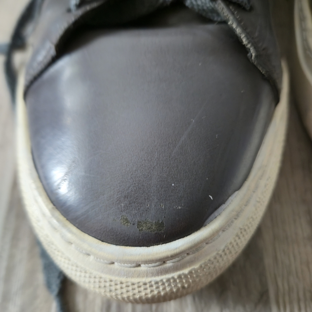 Brother Frère Grey Leather Low Top Sneaker 42 US 9 Made in Portugal Quiet Luxury - Picture 7 of 15
